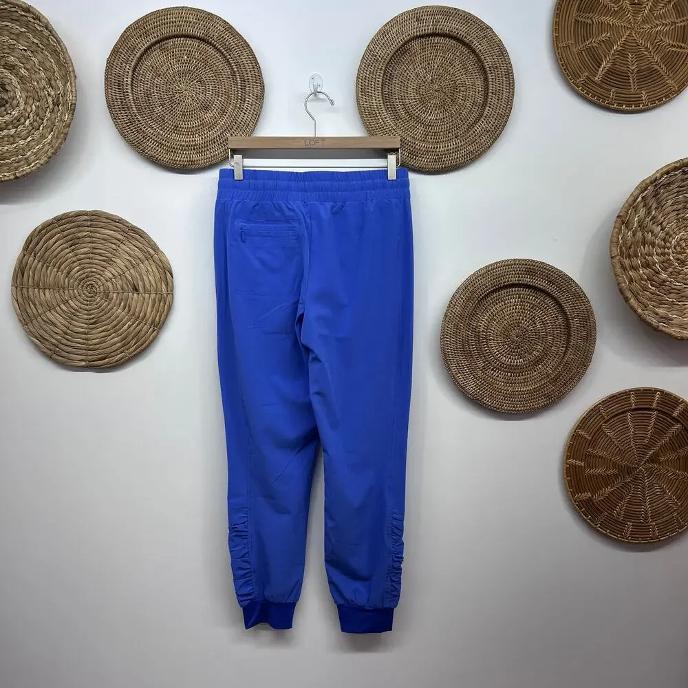 Chico's Znergy Blue Drawstring Joggers Pants 0 / 4 Ruched Sporty Casual